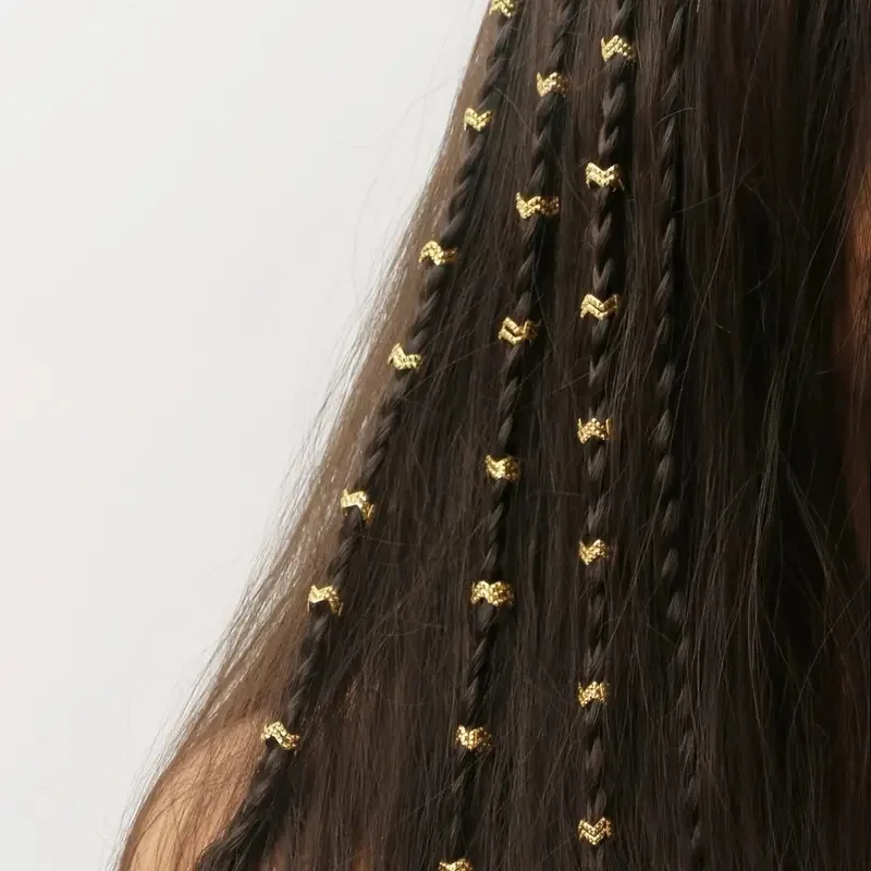 

36pcs Star Decor Hair Ring Accessories ,Beads Hair Braid Rings Clips Dread Locks Hair Braiding Metal Cuffs Decoration