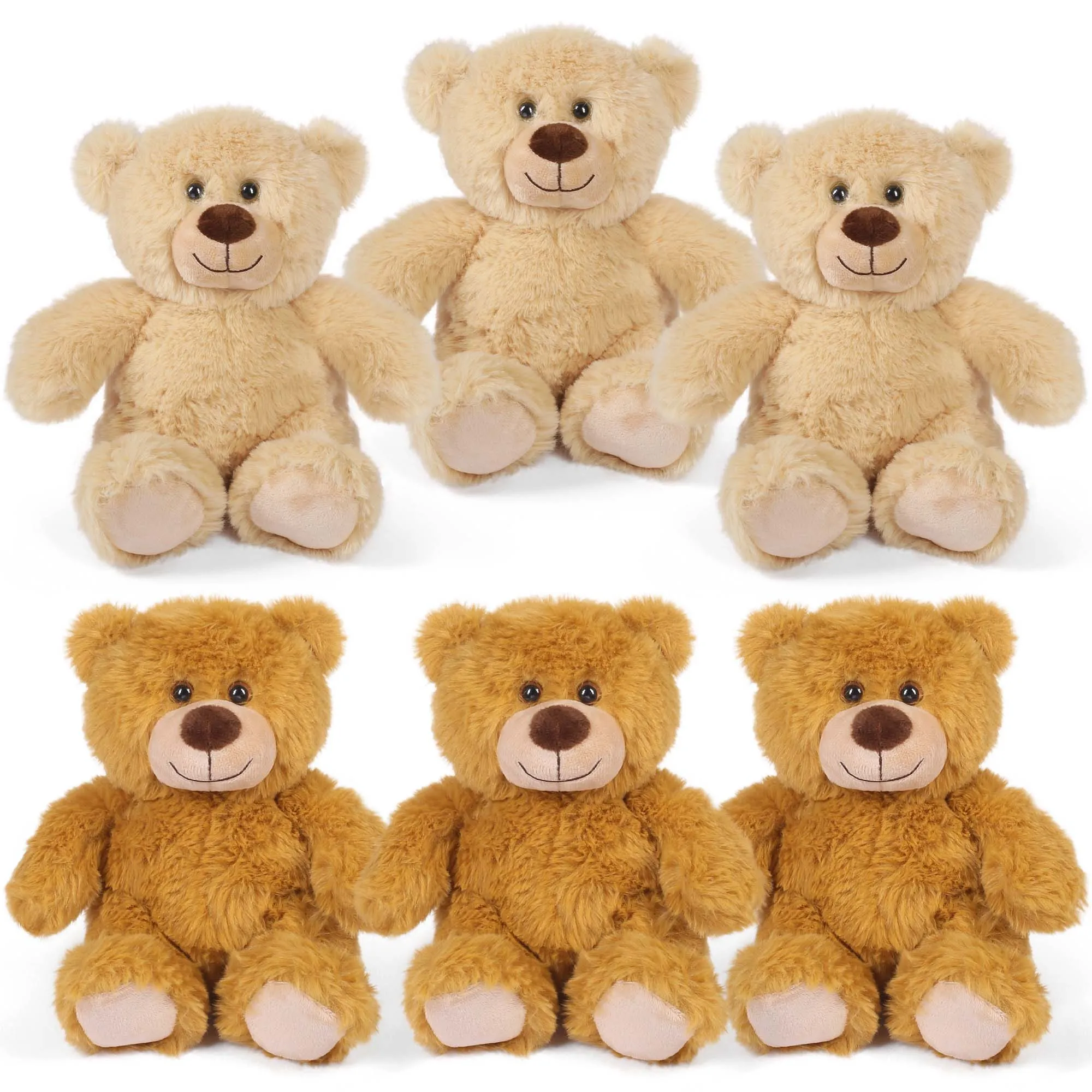 6 Pack 8'' Teddy Bear Stuffed Animals Teddy Bear Plush Toy, Birthday Gifts for Kids Boy Girl Toddlers Baby Shower Christmas Gift