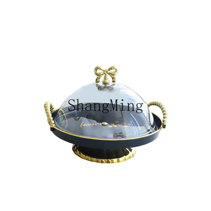 

PYH tall cake tray with lid dessert table display rotating fruit plate buffet bread snack plate
