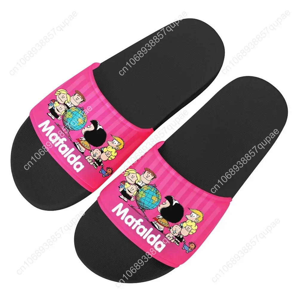 Mafalda Slippers Home Water Shoes Cute Cartoon Anime Men Women Teenagers Beach Pool Sandals Custom Made Summer Slipper Fashion