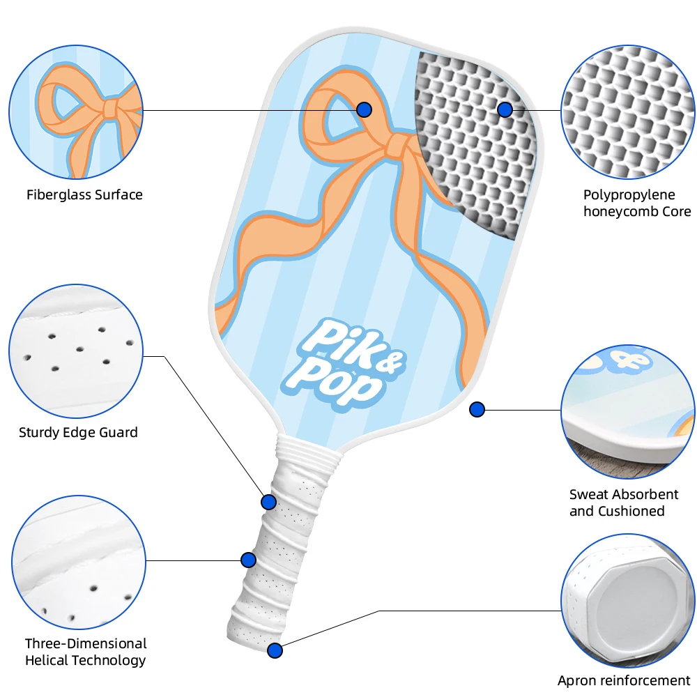 مجموعة مكونة من قطعتين من المضارب المعتمدة من USAPA، و4 كرات، وحقيبة حمل مثالية للعب العائلة والأصدقاء في الداخل أو الخارج