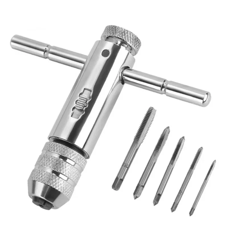 

Tap set ratchet wrench tapping set tool plus drill winch high-speed steel tapping artifact 6-piece set