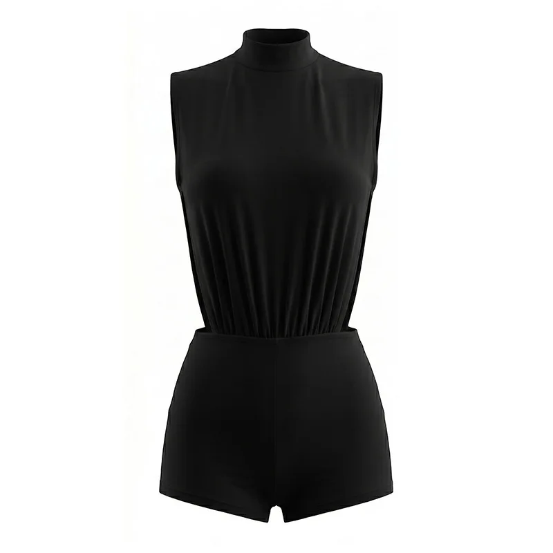 

Sexy spicy girl style new solid color high neck slim fit women's playsuits