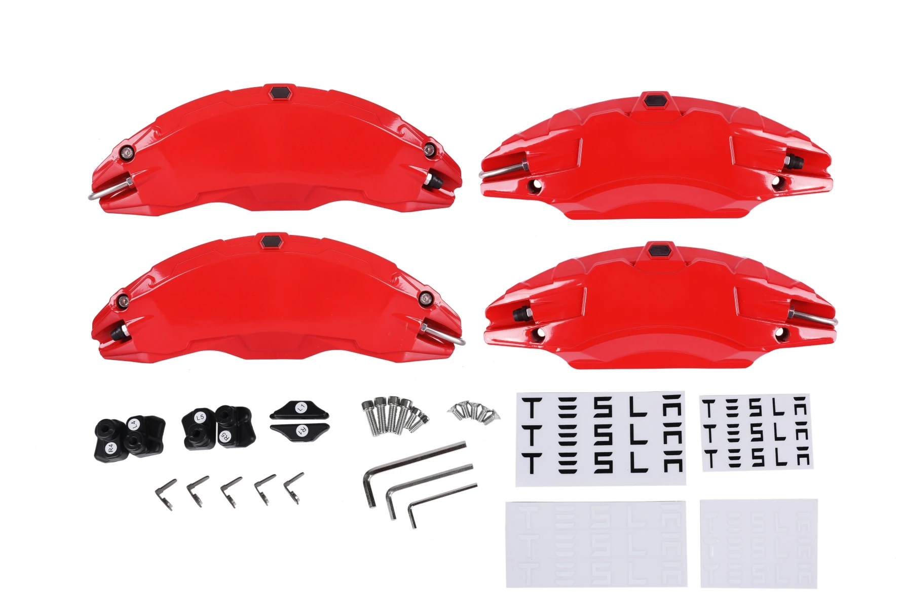 2pcs/Sets For Front wheels Model Y Caliper Covers Aluminum Alloy 19ββ 20ββ Inch Wheel Hub 2021-2022 ,Stickers Will Be Included