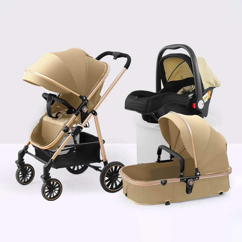 High landscape big wheel stroller can sit and lie to change the baby stroller out trolley three in one