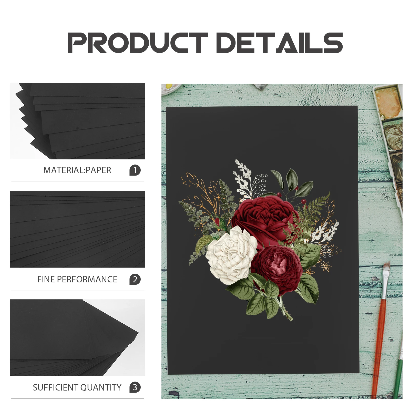 

20 Sheets Paper DIY Painting Card Crafts Making Card Black Cardboard Hand Made A4 Papers Material Blank Craft for Print Supplies