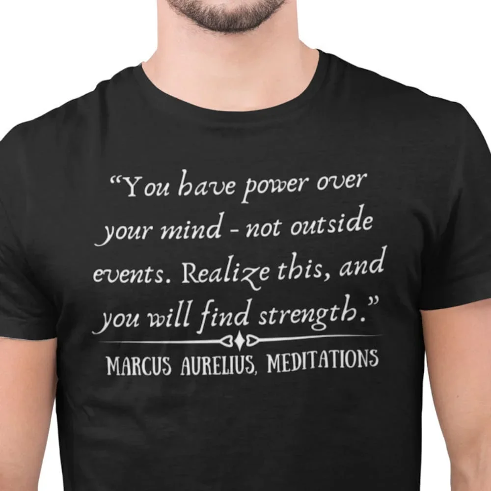 Marcus Aurelius Realization Quote T Shirt Stoicism Philosophy Ancient Roman Philosopher