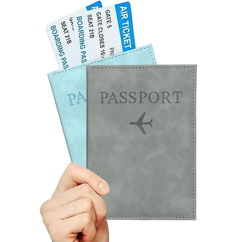 Travel Document Bag Passport Protective Case Simple Couple Protective Holder PU Airplane Map Travel Passport Cover