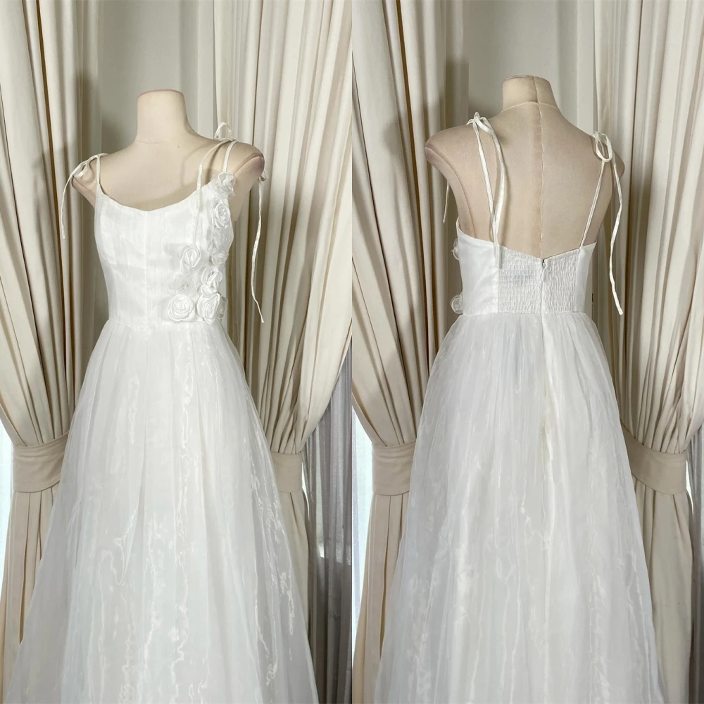 

Customized Delicate White Organza Evening Dress Elegant Graceful Strapless Spaghetti Straps Prom Dress Fashion Homecoming Dress