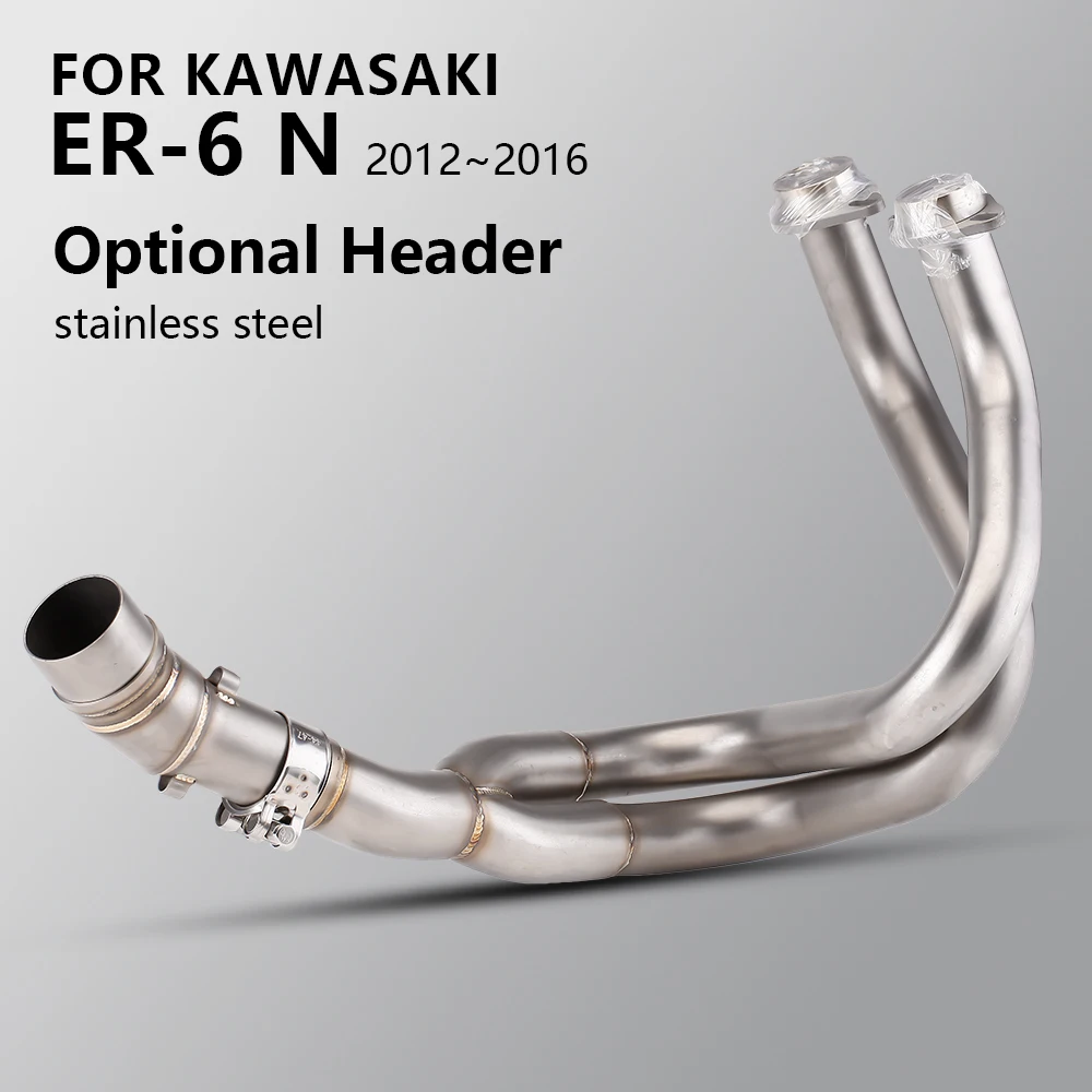 

Для Kawasaki ER6N er-6n 2012-2016 мотоциклетная выхлопная труба 51 мм без шнуровки из нержавеющей стали и титанового сплава, глушитель передней трубы