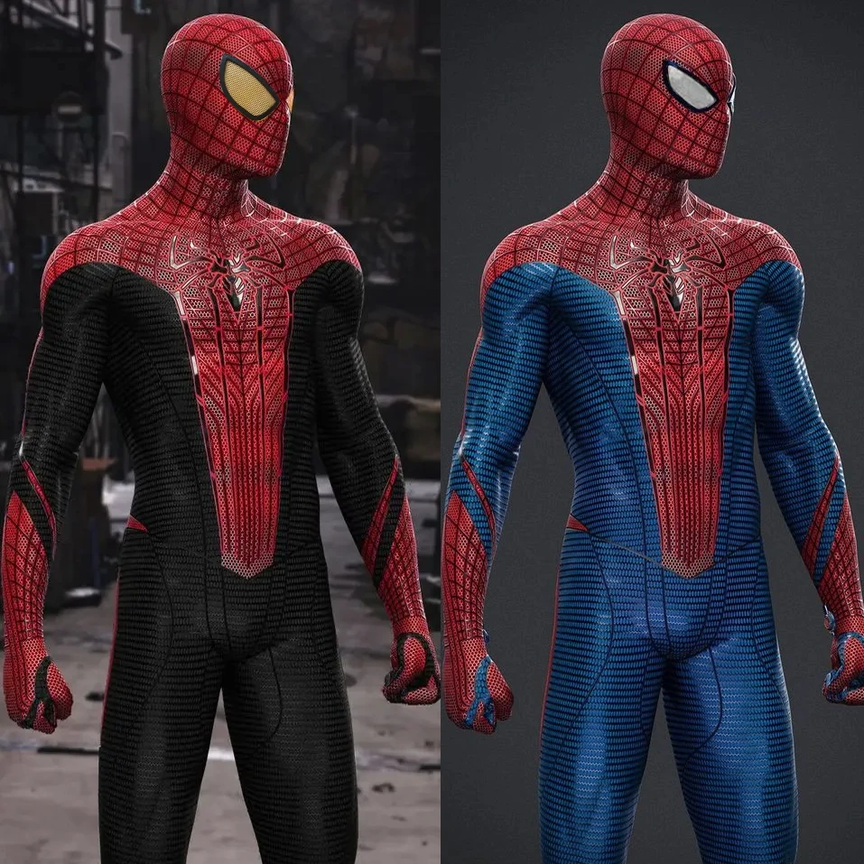 Schwarz Blau Erstaunlicher Spiderman Cosplay TASM1 Superheld Spandex Zentai Bodysuit Garfield Erstaunliche Spinnen Outfits Halloween Kostüm