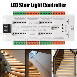 Ladder Night Light Stair LED Motion Sensor Light Prevent Short Circuit Controller DC12V/24V 32 Channels