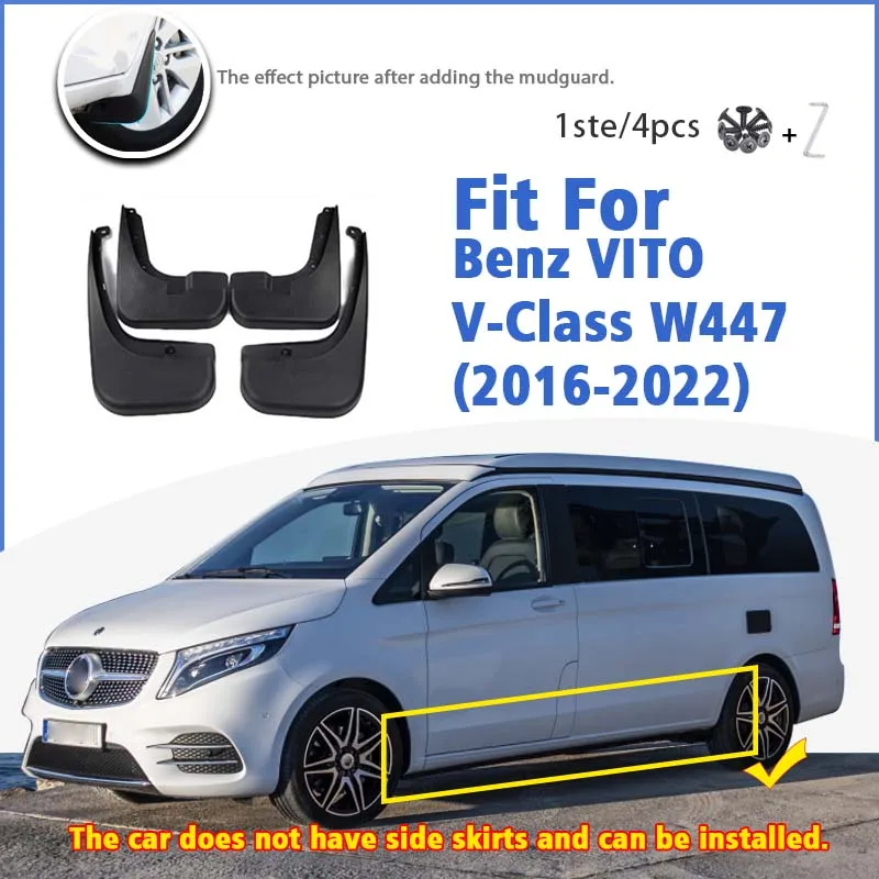 Front Rear Mudflaps For Mercedes Benz Vito V Class W447 2016-2022 Splash Guards Mud Flap Mudguards Fender Auto Accessories 4pcs