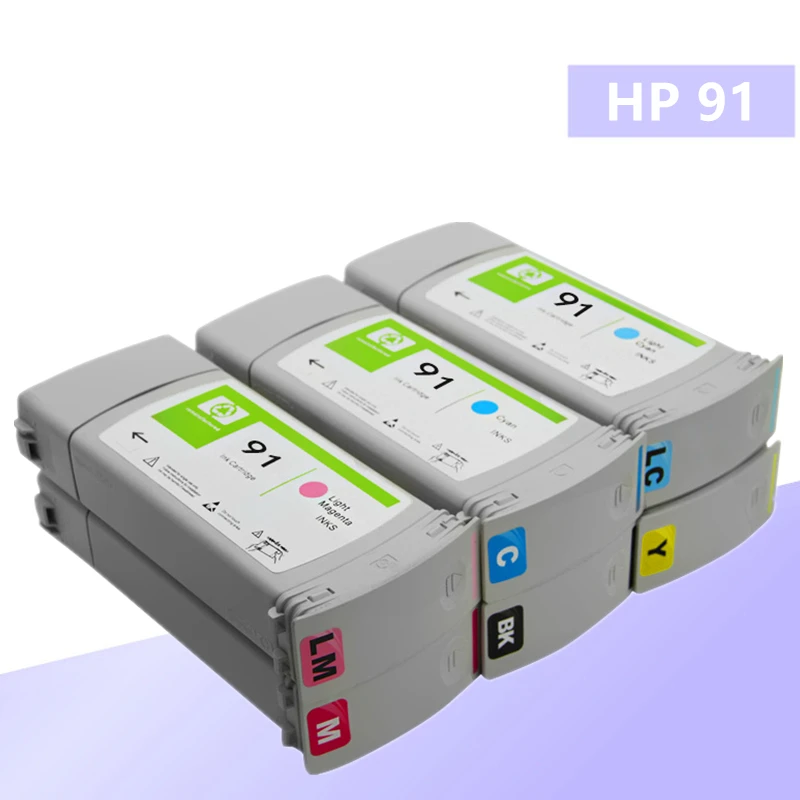 Compatible for HP 91 HP91 compatible cartridge for HP Designjet Z6100 Z6100ps printer with pigment ink (8 colors available).