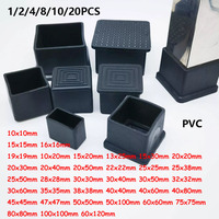 1-20 Pcs 10x10mm-60x120mm PVC Soft Tape Side Chair Foot Cover Non-Slip Foot Mat Tube Rubber Pad Waterproof Sleeve Plugs End Caps