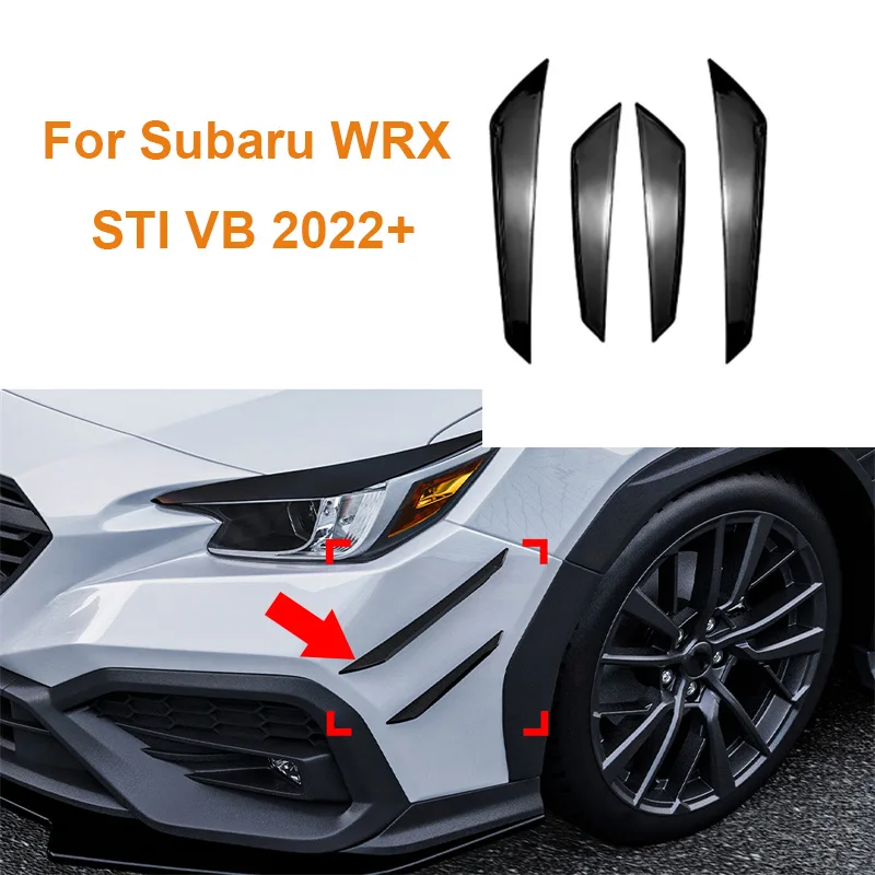 Front Bumper Lid Side Wind Knife Stickers + For Subaru WRX STI VB 2022 Auto Blade Style Spoiler Body Kits Exterior Decoration