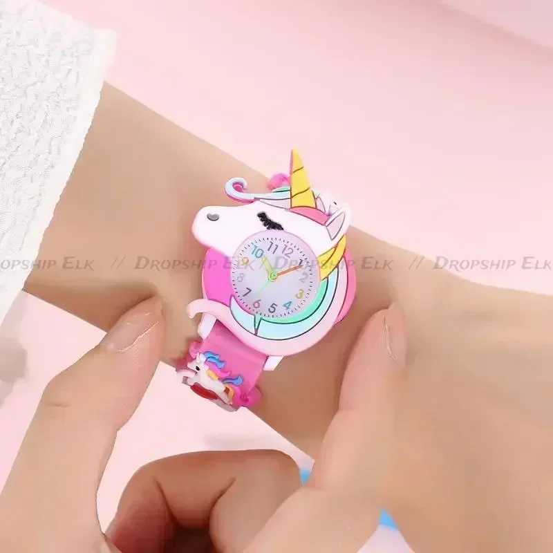 Jam tangan silikon kartun hadiah untuk anak laki-laki dan perempuan lucu warna-warni indah jam tangan anak-anak kecil segar olahraga Jelly warna permen