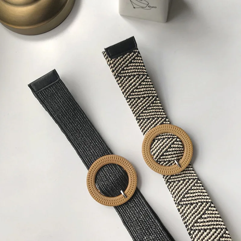 Пояс в оплетке для мужчин и женщин, широкий эластичный пояс для платьев и курток, без перфорации