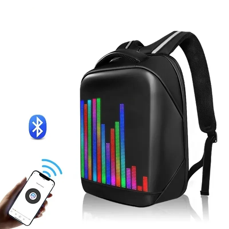 LED Backpack, Full Color Screen Programmable Screen Waterproof Backpack, Men And Women Travel Laptop Backpack Multifunction bag