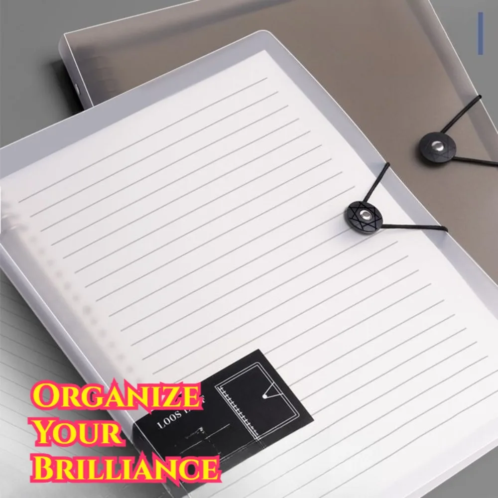 

B5/A4/A5 Frosted Translucent Binder Cover with Tie Closure – PP Detachable Notebook Shell, Holds 180 Sheets, Comfort-Grip Design