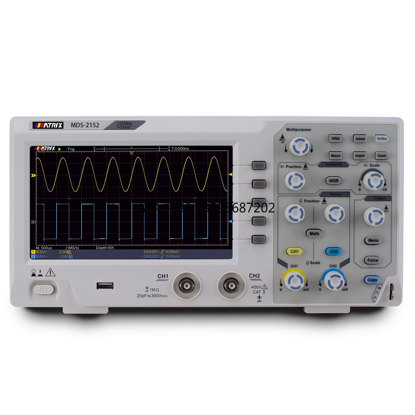 

MATRIX 150MHz dual channel 2 in 1 super economical digital storage oscilloscope used in research institutes