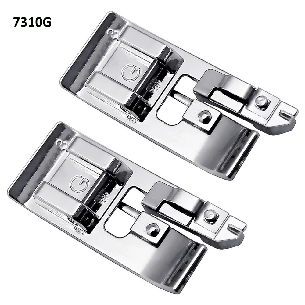 2PCS Stitch in Ditch Foot/Edge Joining Foot Snap On Overcast Presser Feet (G) XC3098051 for Sewing Machine Accessories Parts