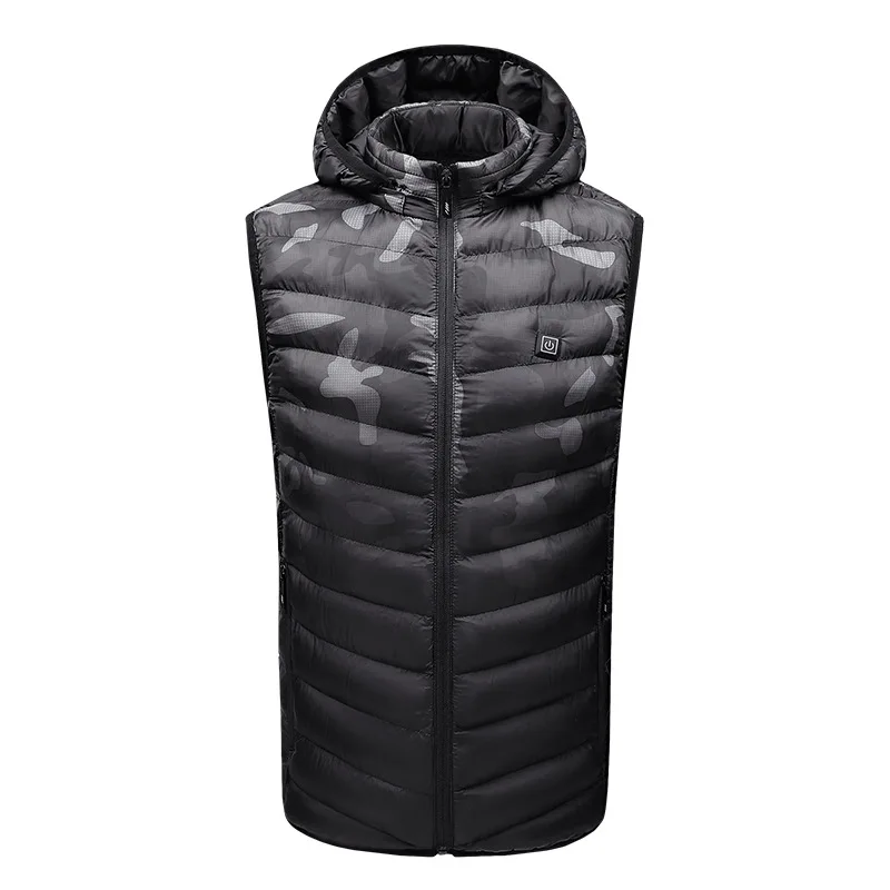 

Winter Warm Vest for Men's Casual Versatile Hooded Heating Cotton Jacket Vest