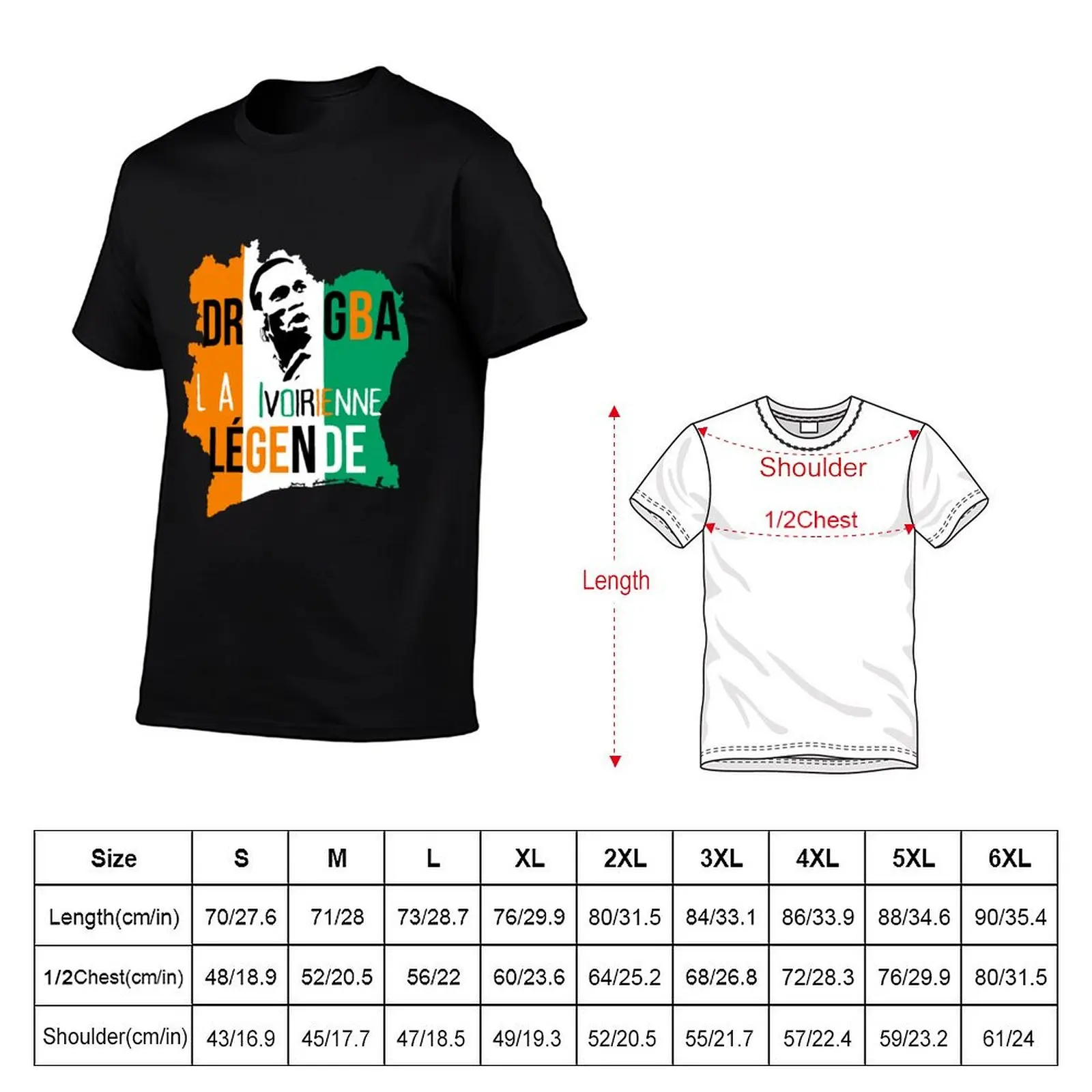 DROGBA - LA LéGENDE IVOIRIENNE T-SHIRT T-Shirt plain hippie clothes customs anime figures compression shirt men