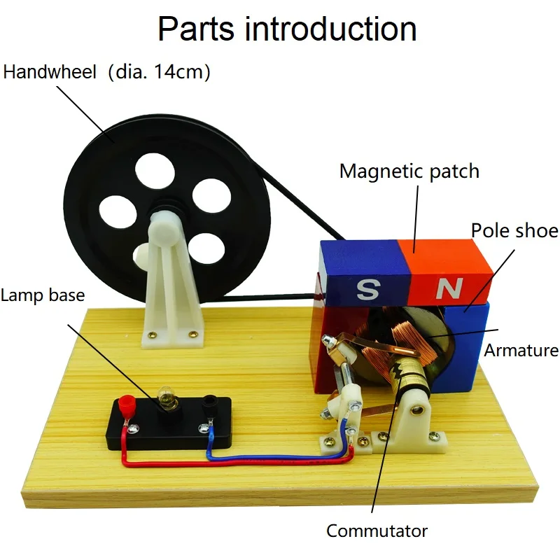 Hand cranked generator, Faraday self-made, manually combinable physical and electrical experimental equipment, hand cranked A/DC