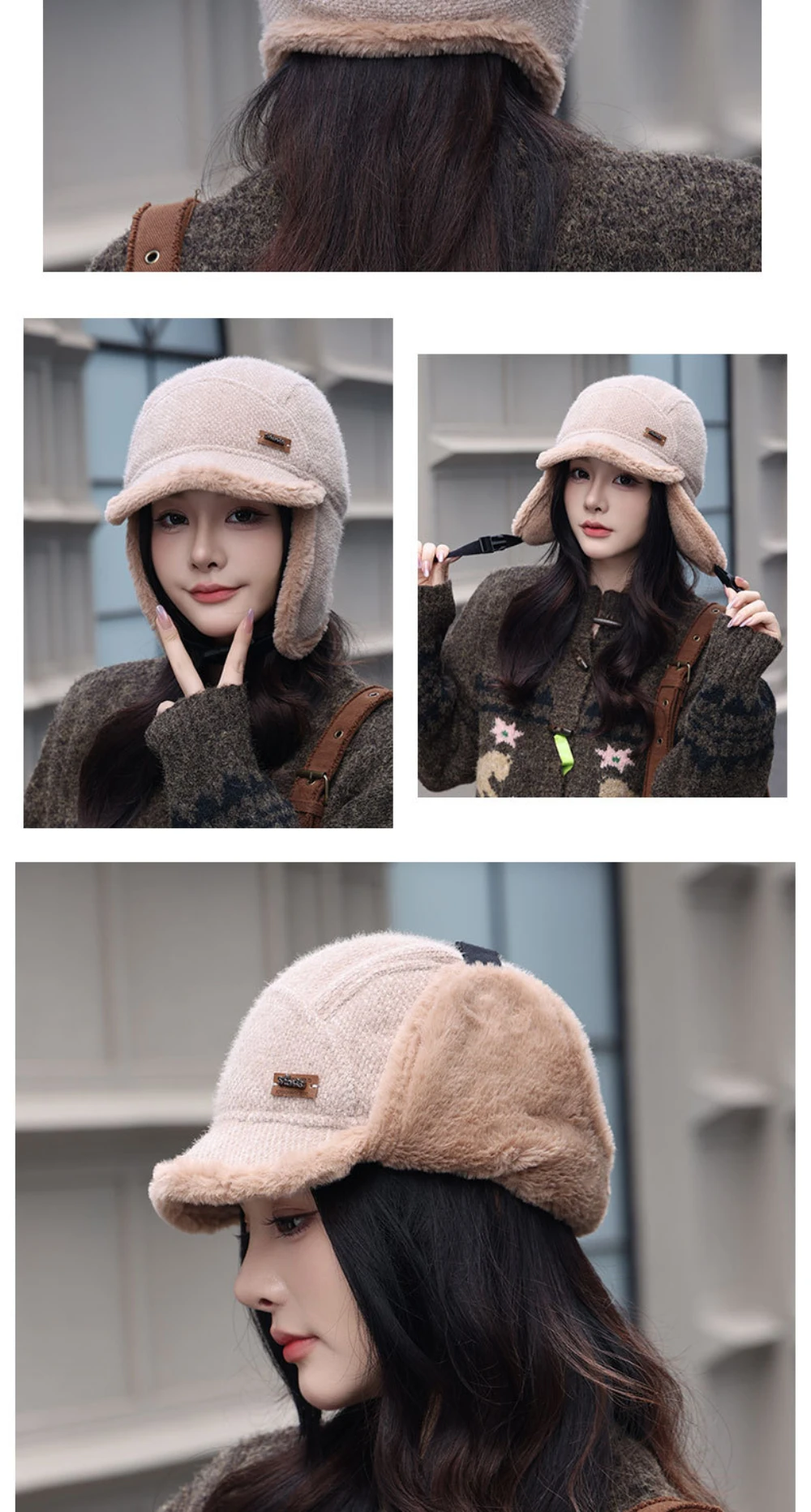 HT5022 Russische Hut Neue Dicke Warme Winter Htas für Männer Frauen Fleece Gefüttert Reit Hut Männlich Weiblich Schnee Ski Earflap Cap Bomber Hut – Detail 3
