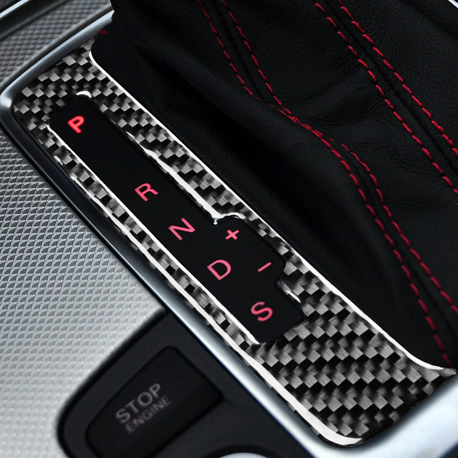 1PC 3*3 3K Real Carbon Fiber Interior Center Console Gear Shift Overlay Trim for Audi Q7 1st Generation 4L (2007-2015)