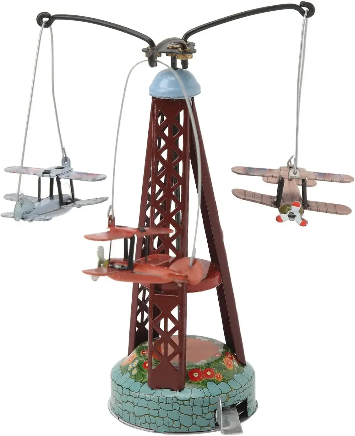 Rotating Biplane Toy, Personalized Ornament Tinplate Nostalgia Airplane for Birthdays, Christmas, Collectors