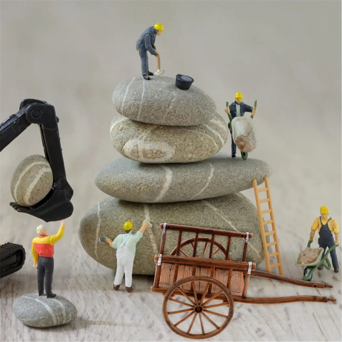 Model Gerobak Tahan Lama Gerobak Miniatur Patung Peri Roda Miniatur Gerobak Balita Aksesori Mainan Miniatur Troli Taman