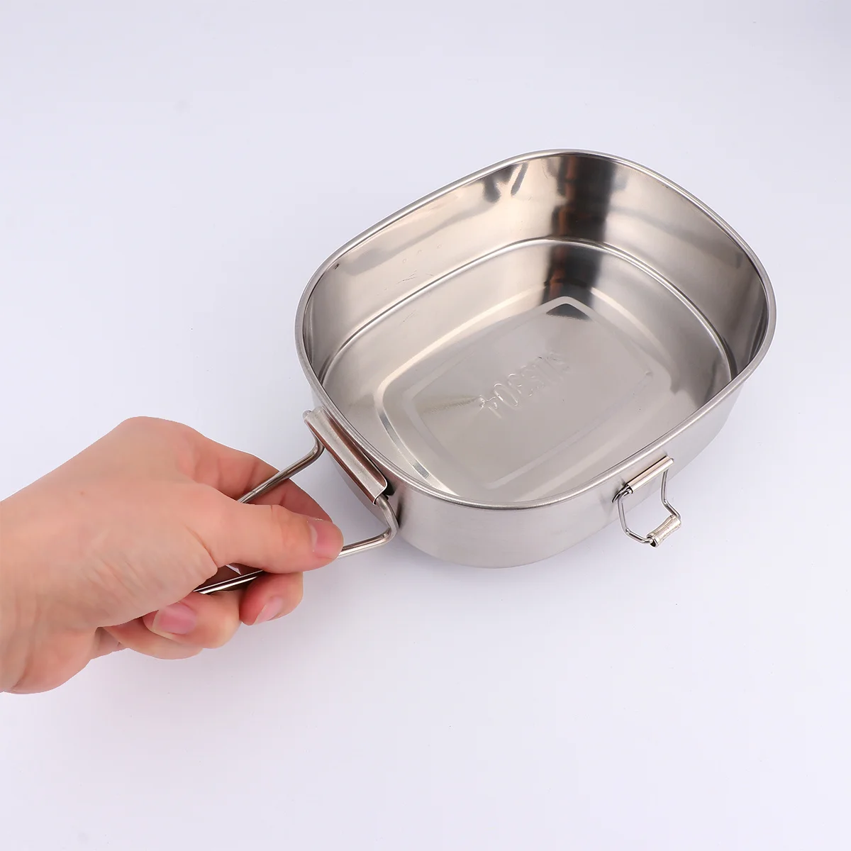 

Stainless Steel Lunch Box Simple Shape Design Lunch Box Portable Single Layer Lunch Box for Travel Camping (Large Size)