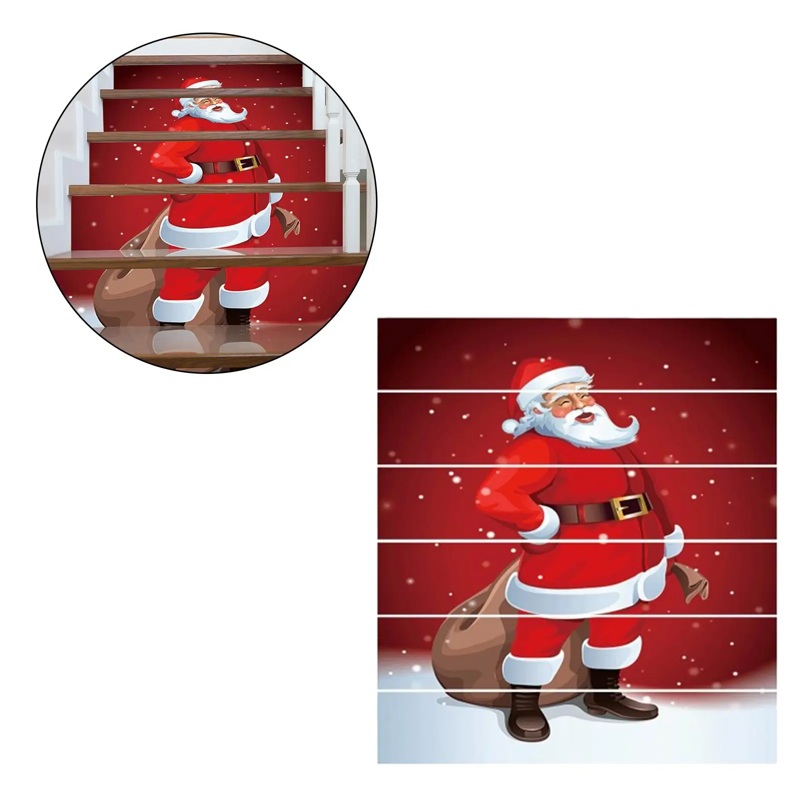 Santa Claus Stair Stickers Removable Versatile Supplies 3D Stereoscopic Effect Wall Decal Home Decor Decals Xmas Stair Sticker