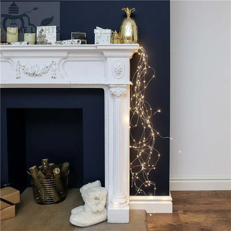 New Year LED Christmas Lights Outside Outdoor Warm White Waterfall Curtain Fairy Lights for Bedroom Icicle Girland Street