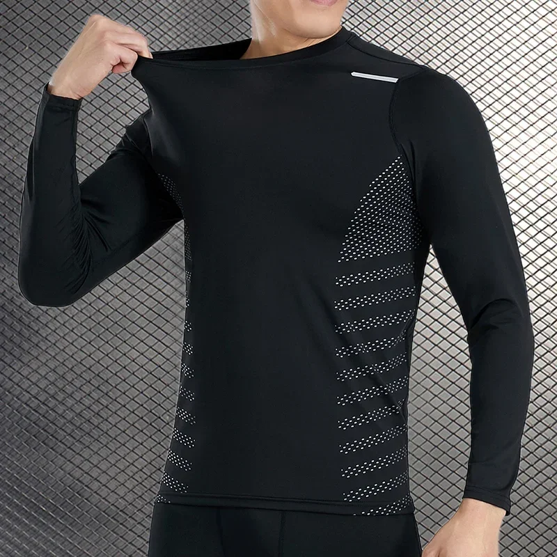 Mens Sport Compression Sweatshirt Gym Tight Running Tops for Fitness T-shirt Muscle Training Clothes Jogging Rashguard Dry Fit