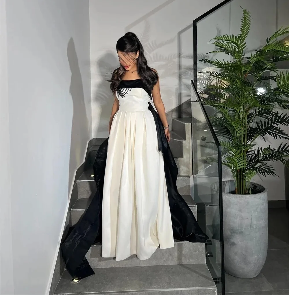 

Black Beaded Party Long Bespoke Occasion Gown Evening Dresses Pastrol Unisex Jersey Retro Dubai Saudi Arabic Prom Customized