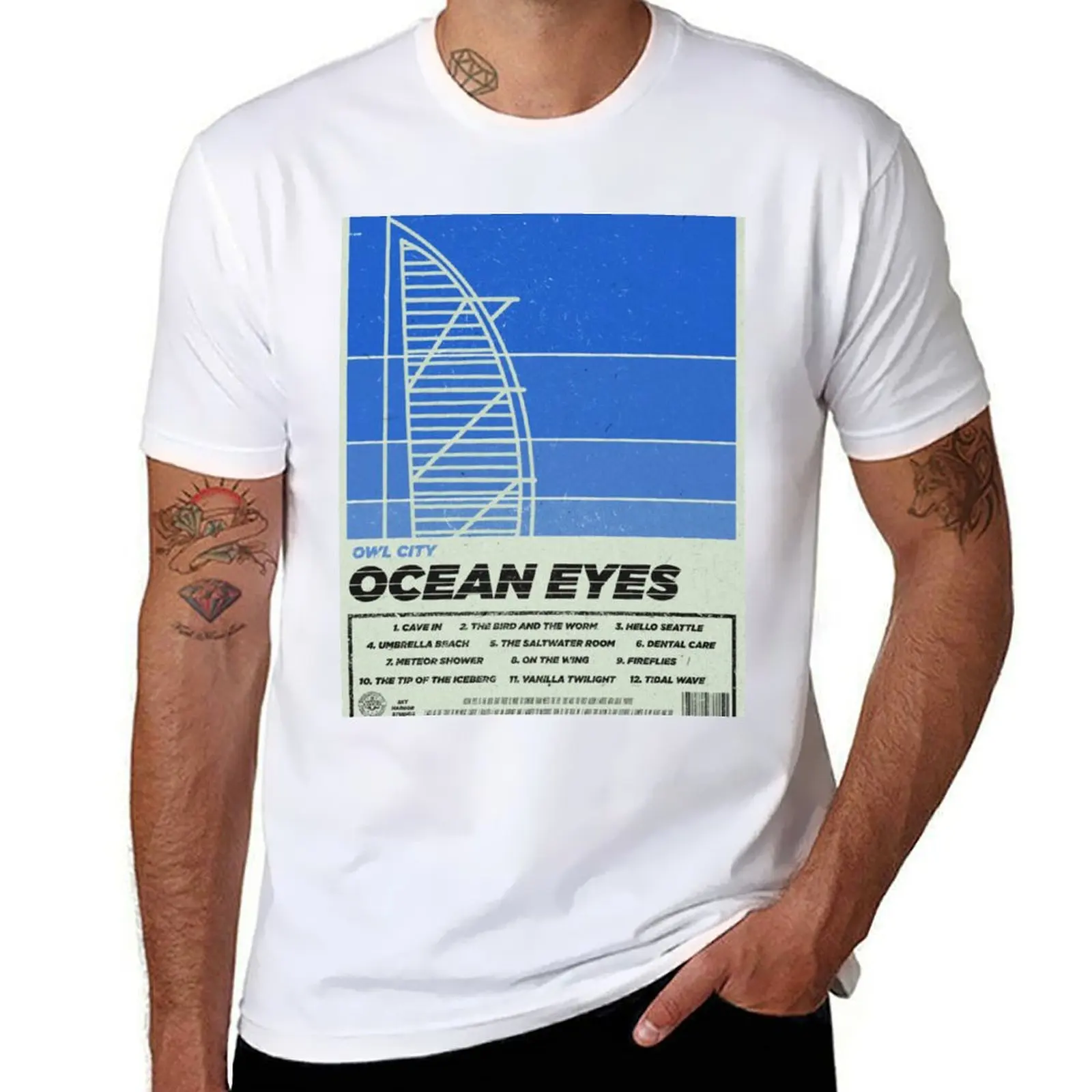 

Owl City - Ocean Eyes Retro Poster T-Shirt t shirt personalised man t shirt heavy cotton T-Shirt