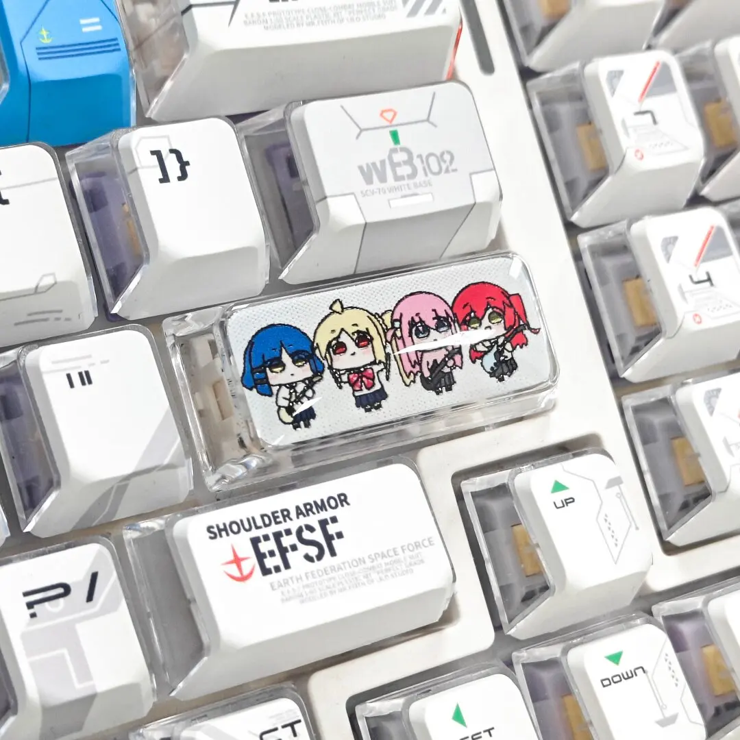 Q Version Bocchi The Rock! 2.25U Gilt Translucent Keycap Hitori Gotoh Nijika Ijichi Cross-axis Mechanical Keyboard PC Keycap Toy