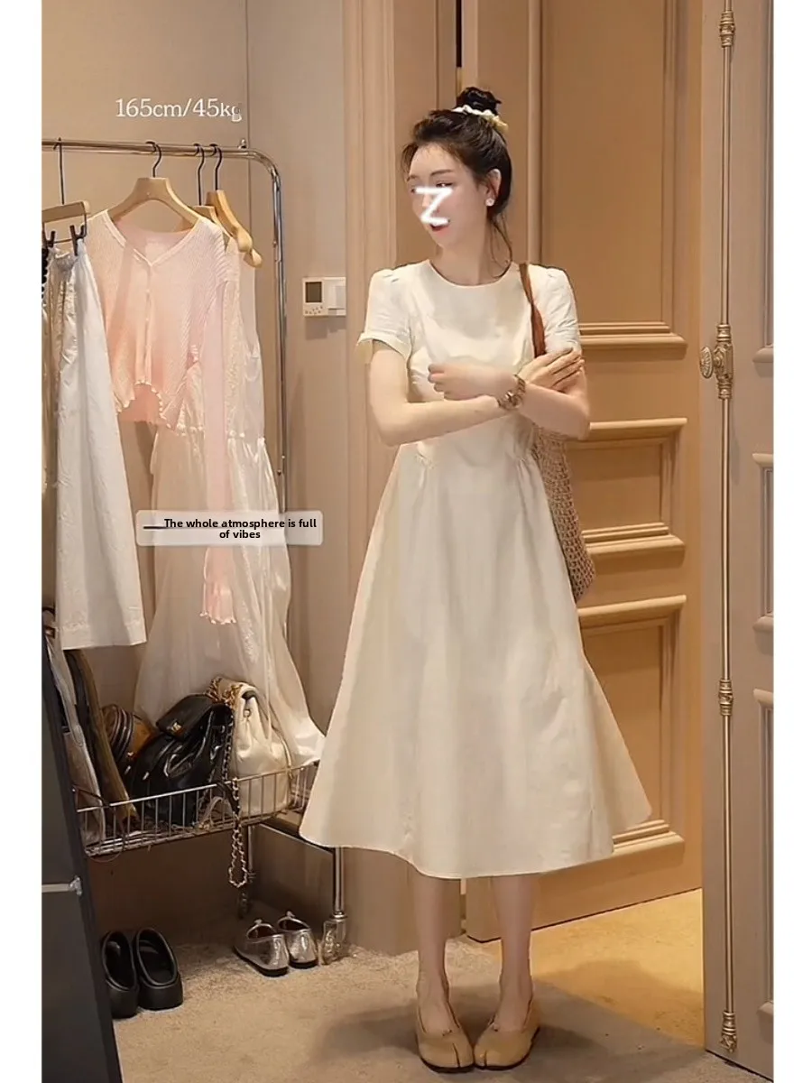 

Oajer Flagip Store Women's High Waist A-Line Dr Ele Summer Faionable Skirt Polyester Fabric ort Sve Long Dr