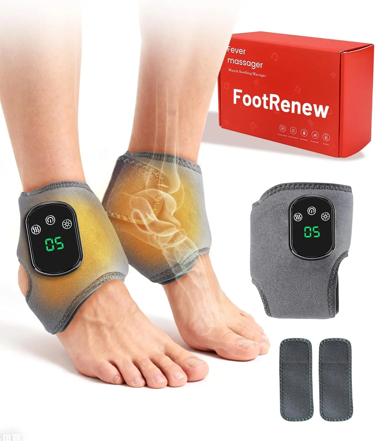 

Triple Method Massager, Wireless 3in1 Massager for Neuropathy-Heat Therapy, 3DShiatsu Kneading, Air Compression, Travel&Home Use