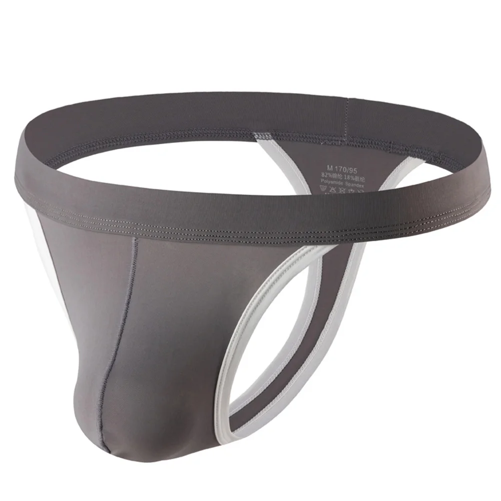 

Hot Stylish Comfy Underwear Mens Regular Slight Stretch Solid Color Ice Silk Nylon Oversized Thongs Underpants
