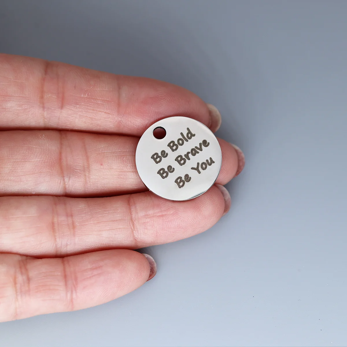 3Pcs/lot Laser Engraved Be Bold Be Brave Be You Stainless Steel Charm Jewelry DIY Supplies Wholesale
