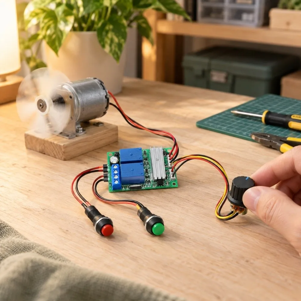 6V 12V 24V Motor Speed Controller CW CCW Rotation 3A Current Rating PWM Regulator Switch Adjustable Voltage Overload Protection