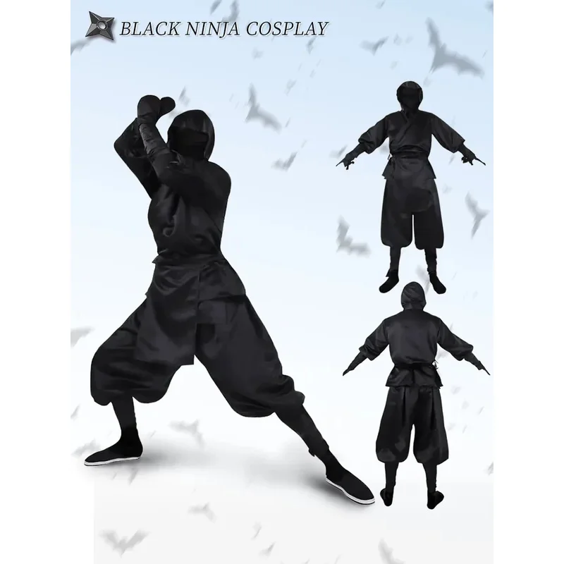 

Japanese Black Ninja Costume Halloween Costume Men Dark Assassin Night Costume Samurai Costume Halloween Show Samurai Costume