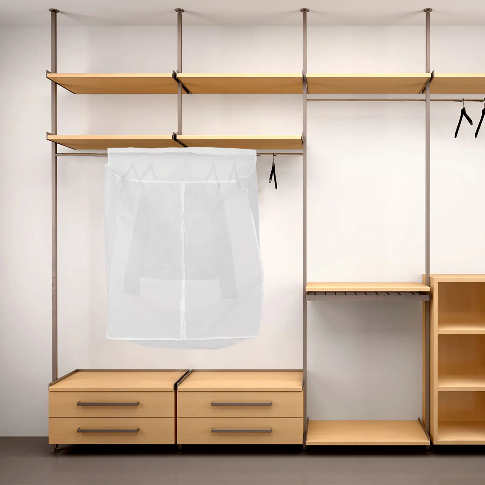 

Dustproof Clothing Cover Wardrobe Clothes Protective Peva Covers Suit Storage Bag Foldable Vertical Three Dimensional Anti