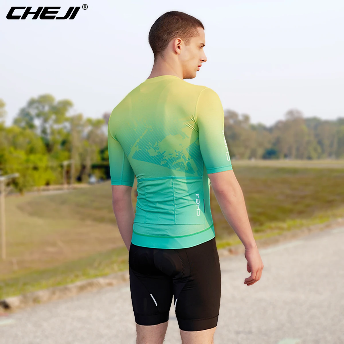 CHEJI Cycling Jerseys Breathable Clothing Men\'s Short Sleeved Tops Summer Quick Drying High-quality Quick Dry Anti-Shrink Summer