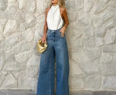 2025 أنيقة ومثيرة موضة جديدة عادية فليرتي مفلس انقطاع Strappy المرأة تنوعا تصميم الأبيض الحرير الساتان العصرية سترة غير رسمية #4