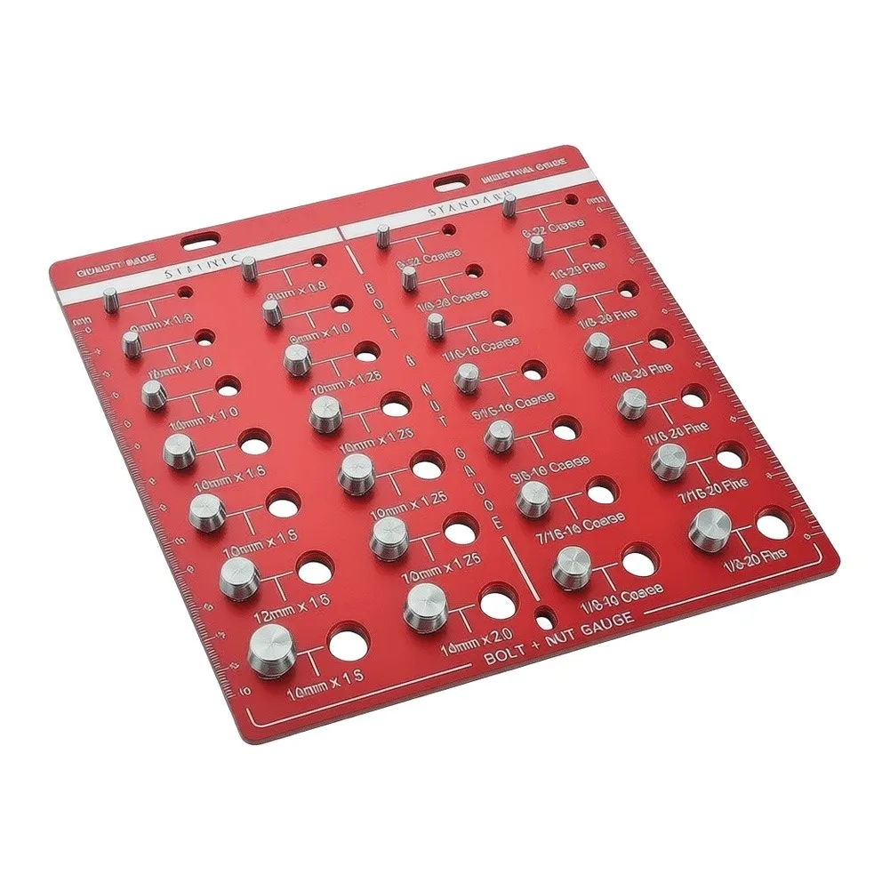 

Red Aluminum Alloy Thread Gauge Screw Pitch Measuring Tool For Woodworking Metalworking Identification And Workshop Use